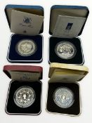 Four The Royal Mint United Kingdom silver proof crown coins dated 1980