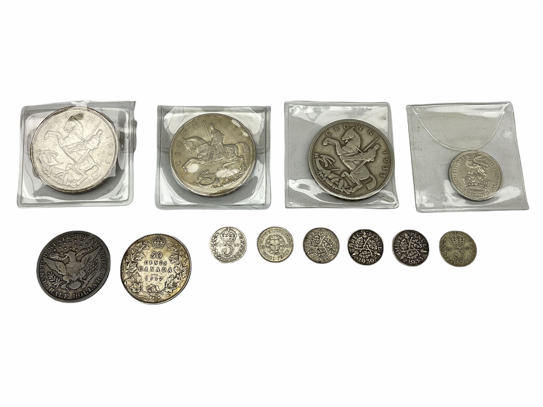 Three King George V 1935 Great British crowns - Image 2 of 2
