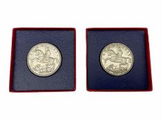 Two Kind George V 1935 specimen crown coins