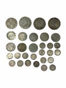 Approximately 110 grams of Great British pre 1920 silver coins including Queen Victoria 1886