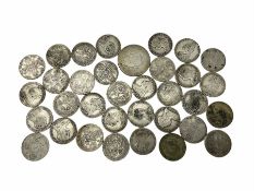 Approximately 380 grams of Great British pre 1920 silver coins including Queen Victoria 1889