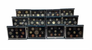 Twelve Royal Mint United Kingdom proof coin collections dated 1983
