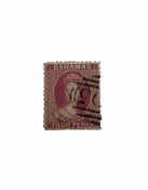 Bahamas 1862 dull rose four pence stamp