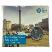 The Royal Mint Trafalgar Square UK 2016 one-hundred pounds fine silver coin