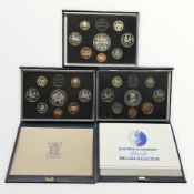 Three Royal Mint Bailiwick of Guernsey proof coin collections