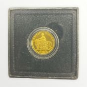 Queen Elizabeth II Alderney 2019 gold quarter Sovereign coin