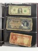 World banknotes including Bank of China five Yuan 1937 'BK268410'