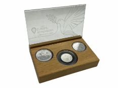 Royal Dutch Mint 'Europe Remembers' silver three coin set