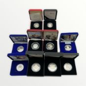 The Royal Mint United Kingdom silver proof coins comprising 2000 piedfort one pound