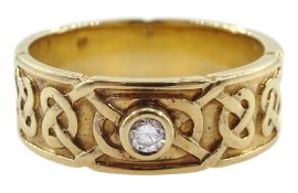 Ortak 9ct gold single stone diamond Celtic design ring