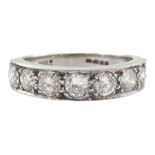 18ct white gold seven stone round brilliant cut diamond ring