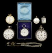 Victorian silver pair cased verge fusee pocket watch by Roberts