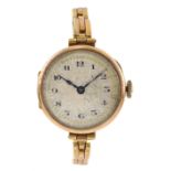 Early 20th century 9ct gold manual wind wristwatch