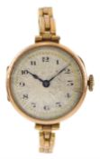 Early 20th century 9ct gold manual wind wristwatch