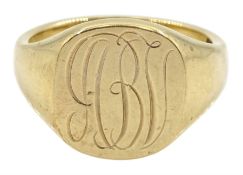 9ct gold monogrammed signet ring
