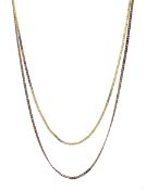 Two 9ct gold flattened curb link necklaces