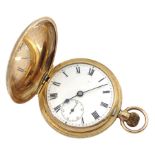 Early 20th century 9ct rose gold keyless cylinder full hunter ladies pocket watch