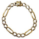 18ct white and yellow gold link bracelet
