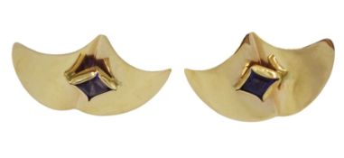 Pair of 9ct gold iolite stud earrings