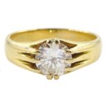 18ct gold gentleman's single stone round brilliant cut diamond ring