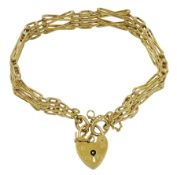 9ct gold fancy four bar link bracelet