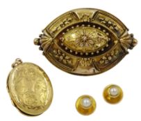 Victorian gold mourning brooch