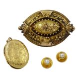 Victorian gold mourning brooch