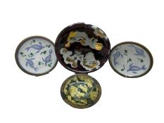 Archie McCall (Scottish 1951-): ceramic bowl with gilt decoration D29.5cm