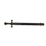 Victorian Rifle Band Volunteers sword with regulation brass hilt and VR monogram in brass mounted le