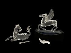 Two Swarovski Crystal Annual Edition "Fabulous Creatures" figures: 1998 The Pegasus