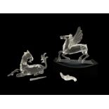 Two Swarovski Crystal Annual Edition "Fabulous Creatures" figures: 1998 The Pegasus