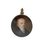 19th century miniature oval head and shoulders portrait on ivory of a gentleman