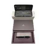 Parker Duofold Centennial fountain pen with 18ct gold nib in black case and a Parker Sonnet fountain