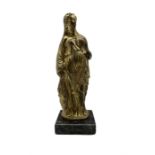 17th/ 18th century gilt bronze female classical figure on later marble base H22cm