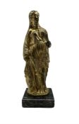 17th/ 18th century gilt bronze female classical figure on later marble base H22cm