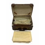 Small case containing a collection of thirty 1940 folding war maps mostly with tags attached to show