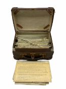 Small case containing a collection of thirty 1940 folding war maps mostly with tags attached to show