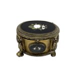 19th century Pietra Dura mounted gilt metal casket