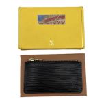 Louis Vuitton black Epi leather key and coin purse