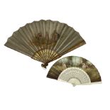 19th century gilt wood fan