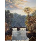 G Thompson (British 19th/20th century): Waterfall