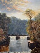 G Thompson (British 19th/20th century): Waterfall