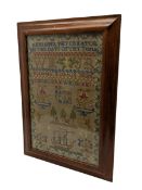 Victorian wool sampler 'Remember Thy Creator in the Days of Thy Youth' by Elizabeth Mitchell 1859