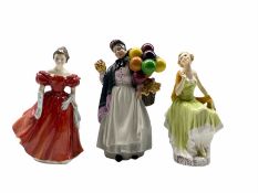 Two Royal Doulton figures: Winsome and Biddy Pennyfarthing and a Pretty Ladies Renaissance figure 'L