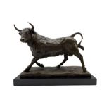 Bronze model of a bull
