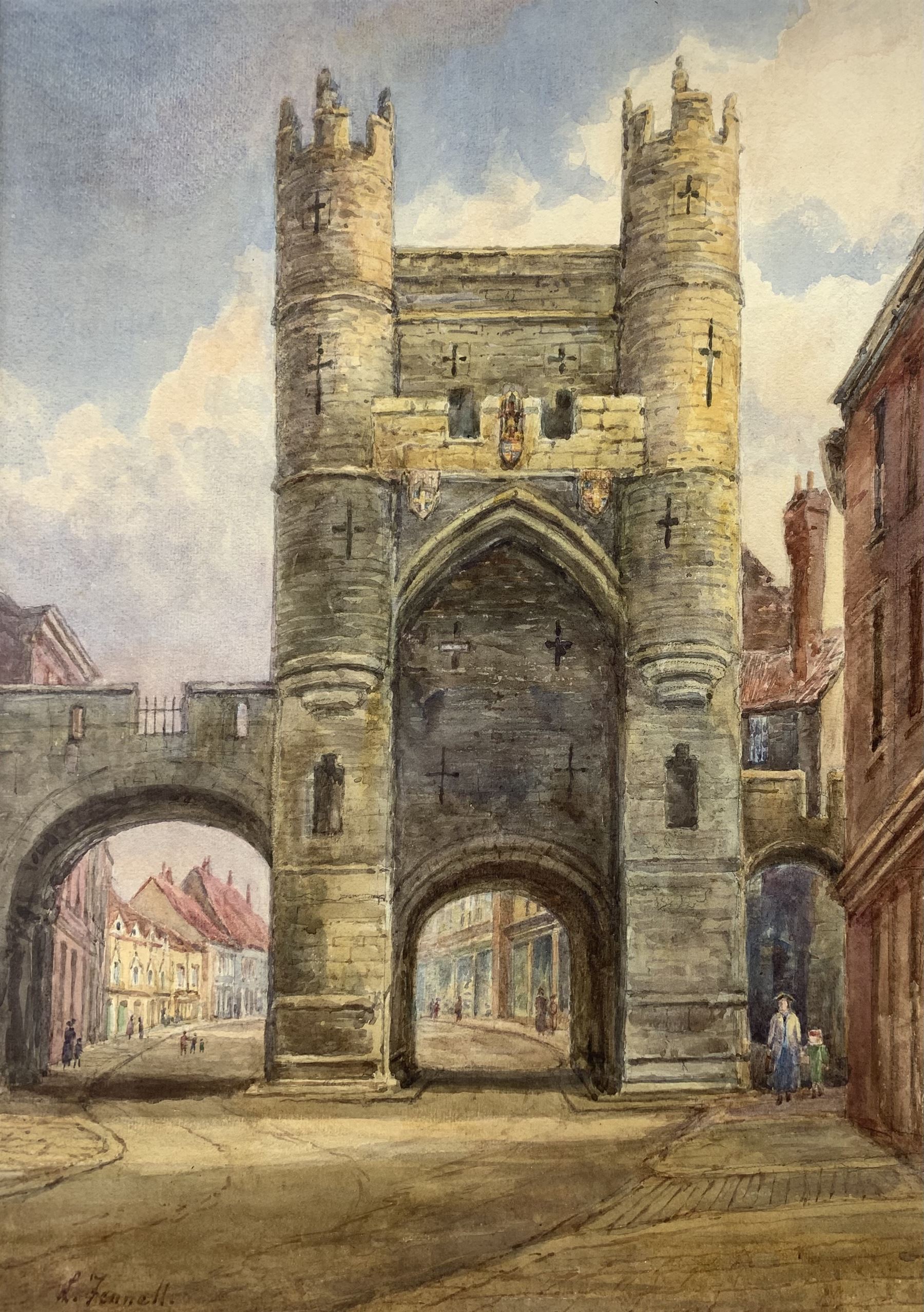 Louisa Fennell (British 1847-1930): 'Monk Bar' and 'Micklegate Bar' - Image 3 of 3