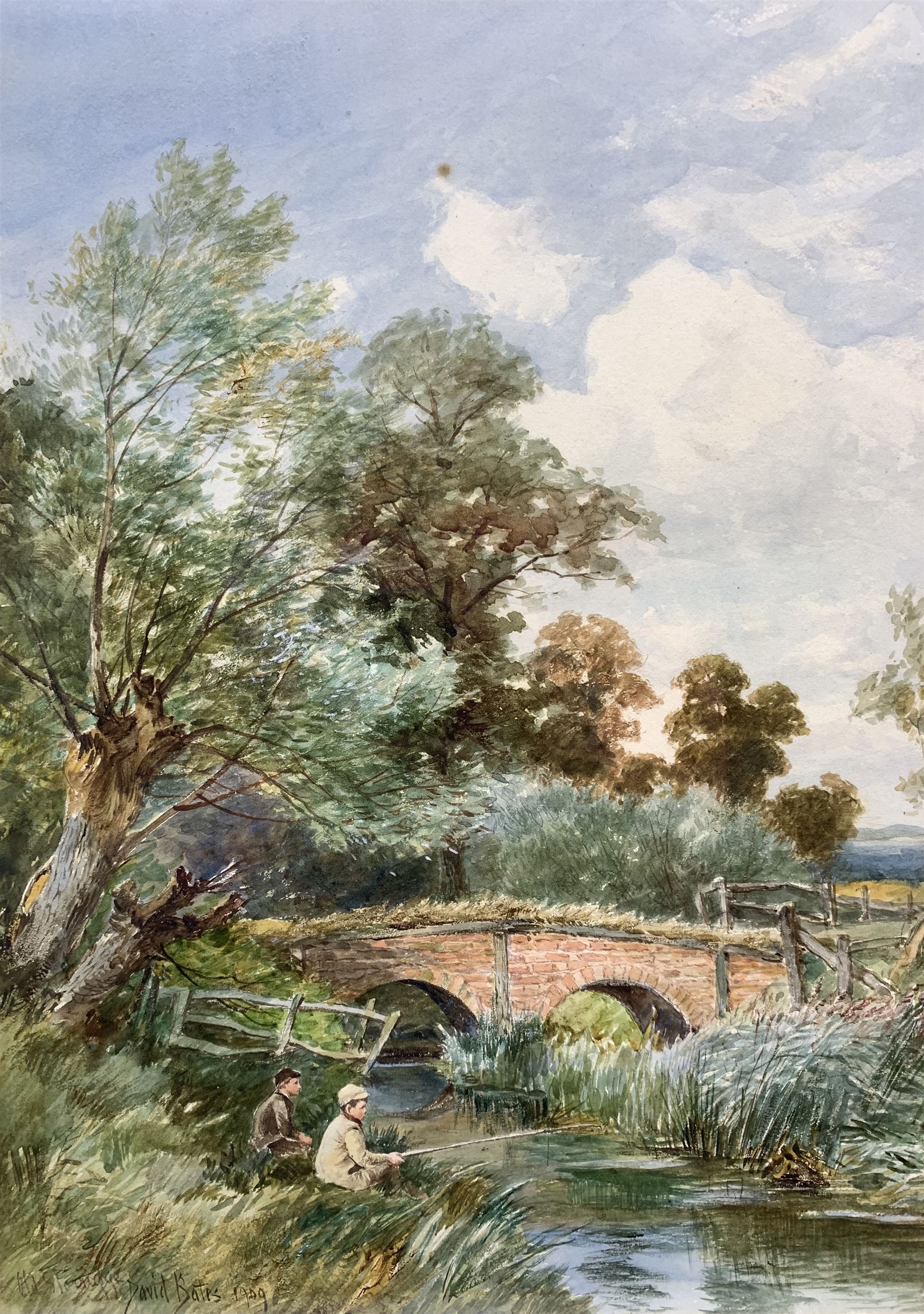 David Bates (British 1840-1921): 'The Farm Near Cheltenham' and 'Brook at Storridge' - Image 3 of 3