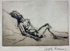 Jacob Kramer (British 1892-1962): Reclining Nude Man