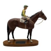 Beswick Connoisseur Model of 'Nijinsky' and Lester Piggott on oval plinth