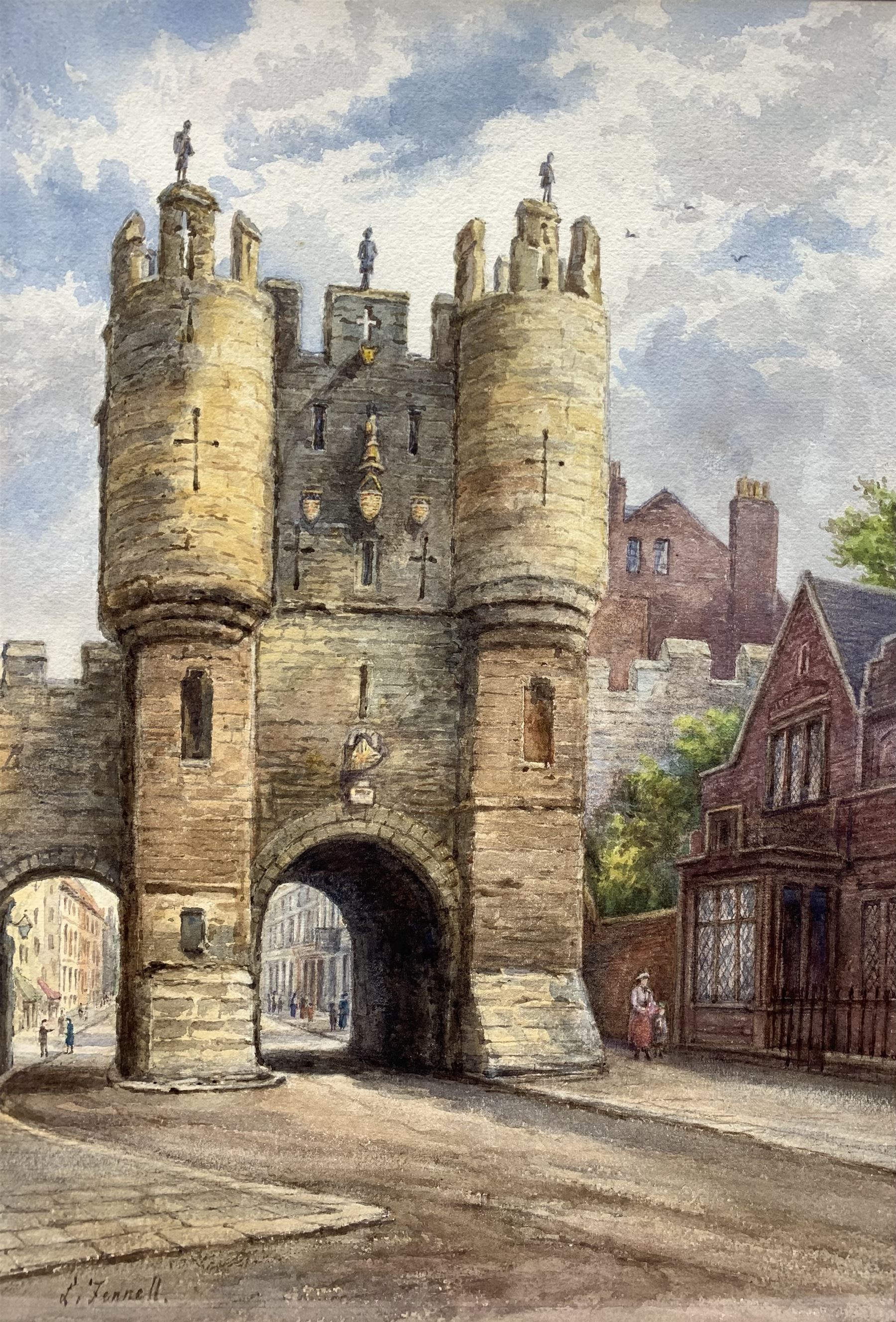 Louisa Fennell (British 1847-1930): 'Monk Bar' and 'Micklegate Bar' - Image 2 of 3